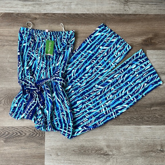 Lilly Pulitzer Pants - Lily Pulitzer Santorini blue beach break engineered jumpsuit
